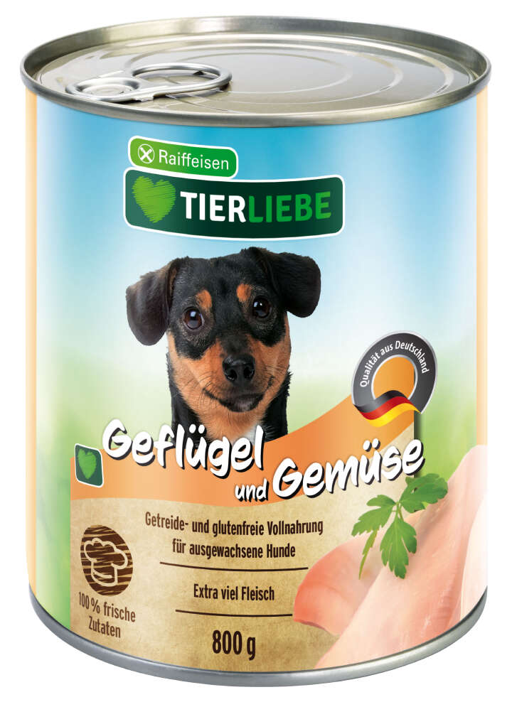 TIERLIEBE Hunde-Nassfutter Geflügel+Gemüse